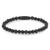 Bracelet made of 6mm black natural stone with black stainless steel clasp - Rebel&Rose Model: RR-60088-B-L