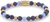Bracelet made of 6mm stones (amethyst, sodalite, agate, steel 18k gold plated) with gold-plated stainless steel clasp - Rebel&Rose Model: RR-60109-G-S