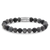 Bracelet made of 8mm grey gemstones with stainless steel clasp - Rebel&Rose Model: RR-80069-S-M