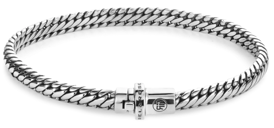 Bracelet made of 7mm thick silver - Rebel&Rose Model: RR-BR028-S-L