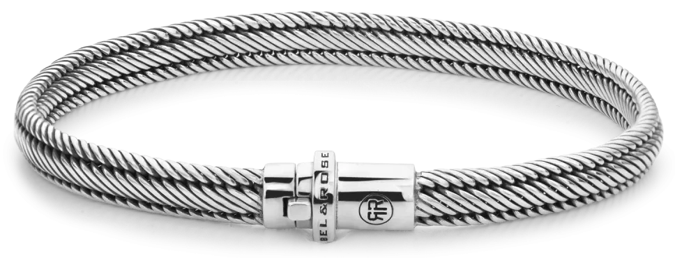 Bracelet made of 6mm thick silver - Rebel&Rose Model: RR-BR032-S-L