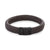 Bracelet made of 12mm thick, dark brown leather with a black stainless steel clasp - Rebel&Rose Model: RR-M0023-B-M