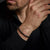 Black Bracelet with Cube-Shaped Blackstone and Stainless Steel Clasp - Rebel&Rose Model: RR-40079-S-L