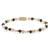 Bracelet made of 4mm beads (black spinel, shell pearl, sunstone, gold-colored beads) and stainless steel clasp - Rebel&Rose Model: RR-40154-G-M