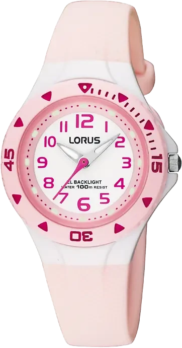 Lorus Kids RRX49CX9 Girls' Watch • 10 Bar Water Resistant • Robust Plastic Glass