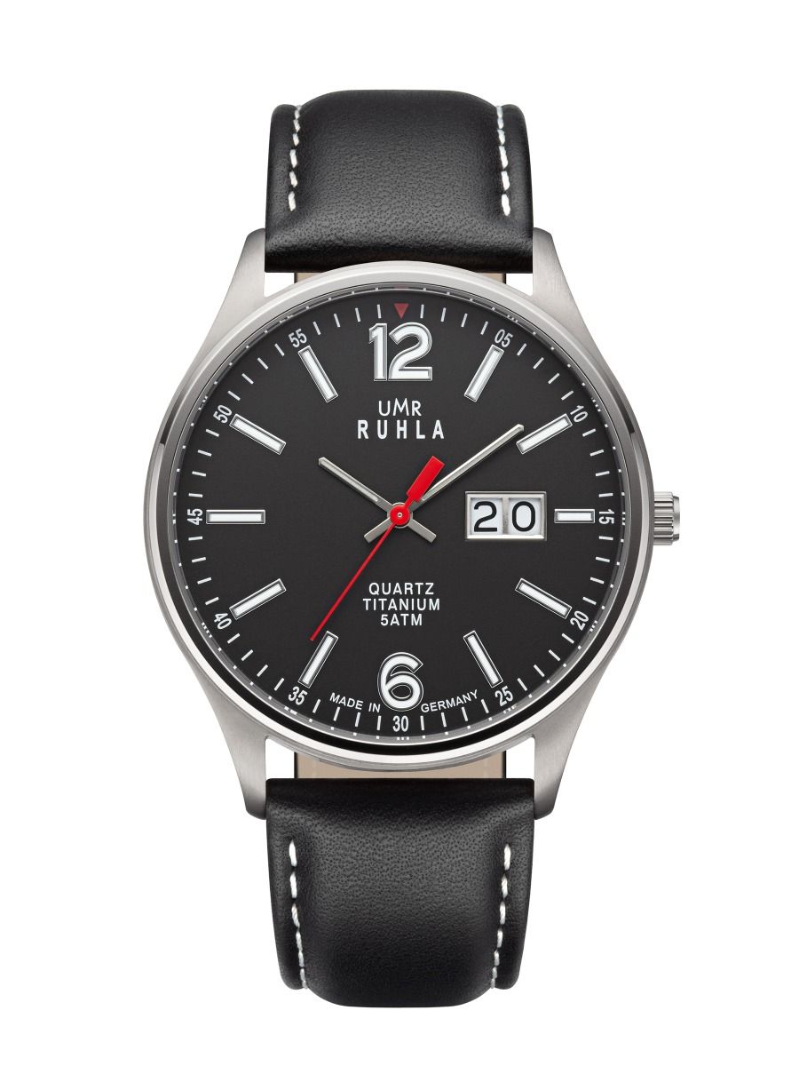 UMR Ruhla RUHLA-Classic RCL17077 Herren Armbanduhr Schwarz • Saphirglas • Titangehäuse