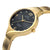 UMR Ruhla RUHLA-Style RS42444 Armbanduhr Schwarz-Gold • Titan-Halbspangenband • Swarovski Steinchen