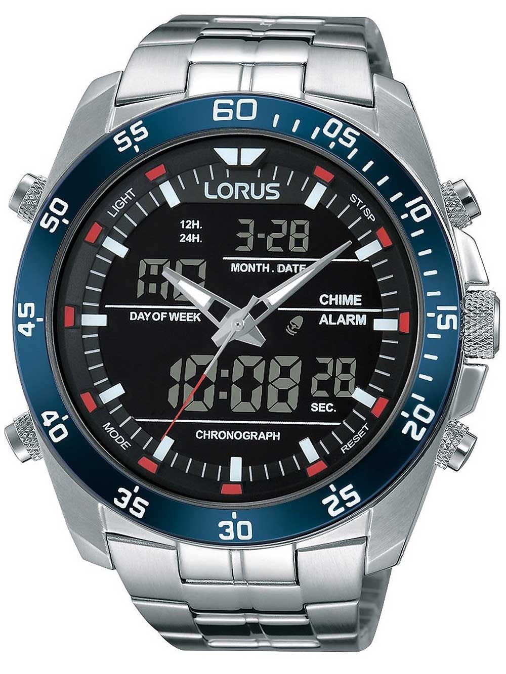 Lorus RW623AX5 Herren Armbanduhr • Analog-Digital Chronograph • 10 bar Wasserdicht
