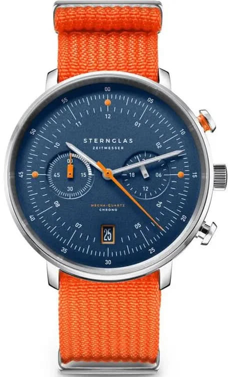 Sternglas Hamburg Chrono s01-hc06-fi02 Men's Watch • Bauhaus Design • Sapphire Crystal