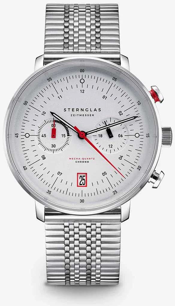 Sternglas Hamburg Chrono S01-HC10-ME08 Men's Watch • Bauhaus Design • Sapphire Crystal