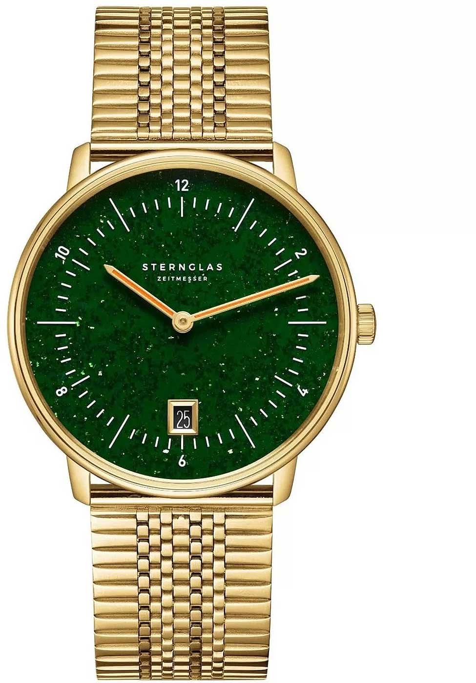 Sternglas Naos Edition Aventurine S01-NAN41-ME09 Men's Watch • Bauhaus Design from Hamburg • Sapphire Crystal