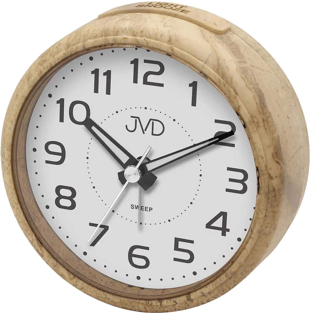 JVD Travel Alarm Clock Analog 10.4x10.5x5 cm Plastic • With light function • Ascending alarm signal
