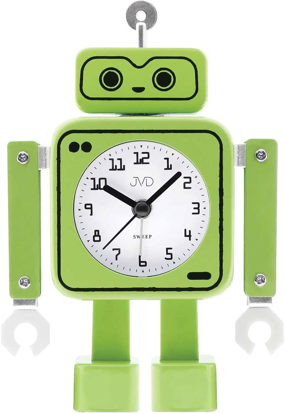 JVD Robot Alarm Clock 12 x 10.5 x 8.2 cm Metal, Plastic • Robot look with movable arms • Silent sweep second hand