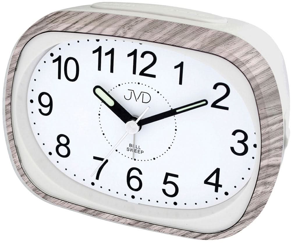 JVD Classic Analog Alarm Clock 12 cm High, 9.2 cm Wide Plastic • Silent sweep second hand • Mechanical alarm