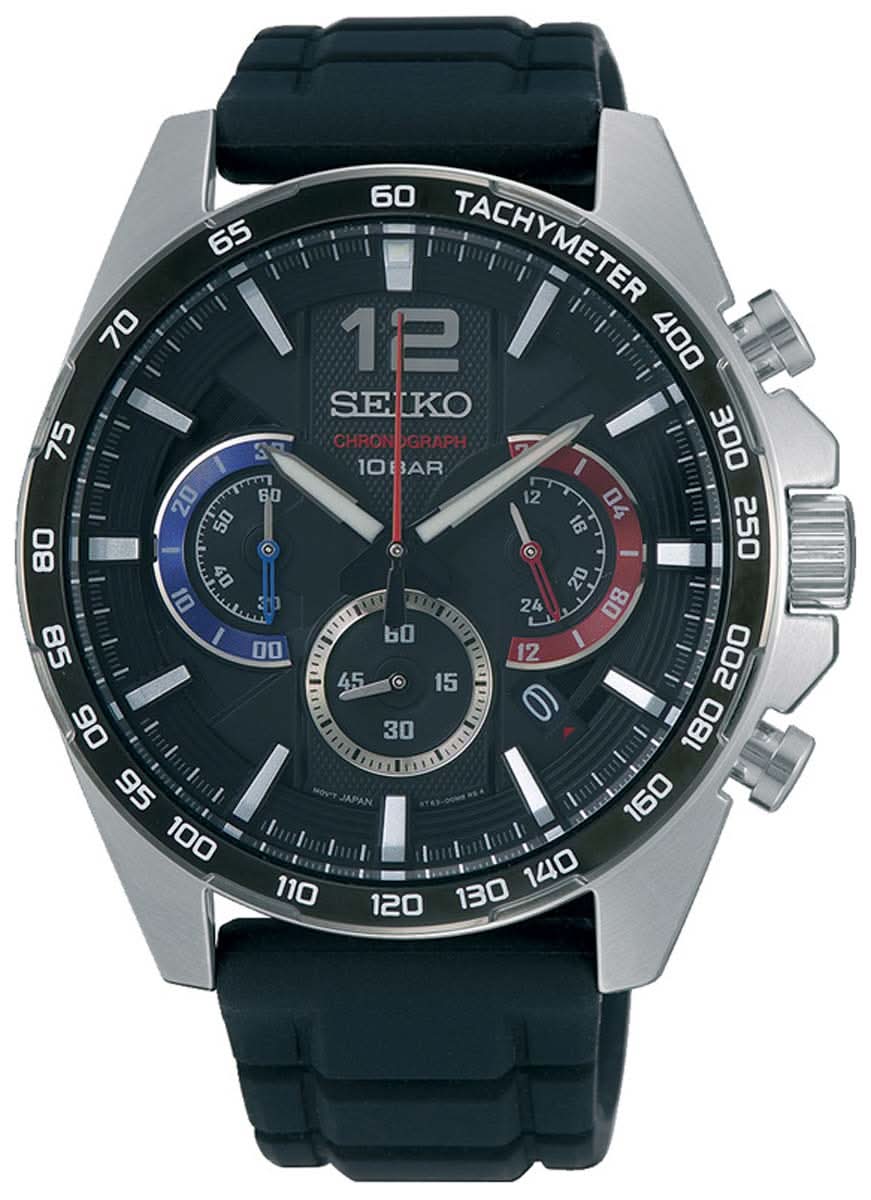 Seiko Conceptual SSB347P1 Men's Watch • Tachymeter • 10 Bar Water Resistant