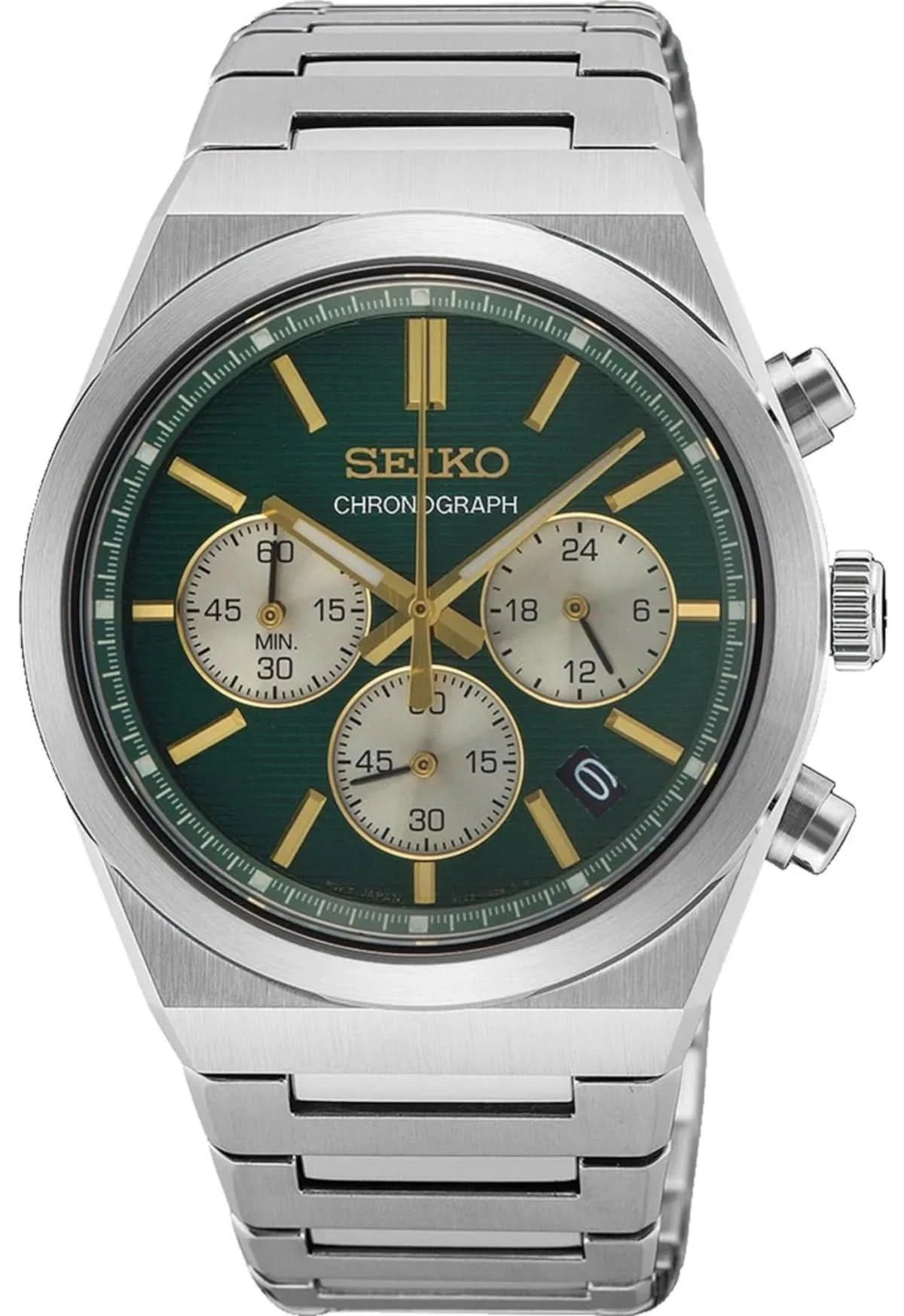 Seiko Conceptual SSB461P1 Men's Watch • Bicolor Design • Green Dial