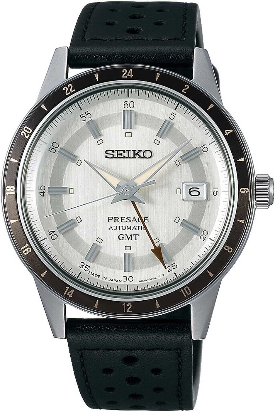 Seiko Presage SSK011J1 Men's Watch • GMT Function • Vintage Style