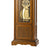 Walnut grandfather clock with glass door, gold pendulum and decorative trim