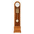 Wooden grandfather clock with round dial, gold-plated chime rods, and round adjustment ball