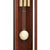 Grandfather clock wooden case with spherical pendulum and golden striking tubes in the lower section