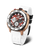 Vostok Europe Herrenuhr mit weißem Silikonarmband, rundes Gehäuse, rotes Zifferblatt