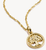 Thomas Sabo Charm pendant, tree in a ring with white gemstones, made of silver, gold plated