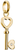 Thomas Sabo Charm Pendant, Heart-Shaped Key with White Gemstone, Made of Silver, Gold Plated