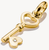 Thomas Sabo Charm Pendant, Heart-Shaped Key with White Gemstone, Made of Silver, Gold Plated