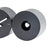 Table and wall clock with metal casing, round black dials, white hands