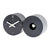 Table and wall clock with metal casing, black dial front with 12 and white hands
