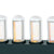 Table clock with four glass tubes, black base, and yellow illuminated LED display.
