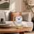 Table clock with beech wood casing, white dial with Roman numerals and pendulum