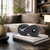 Table and wall clock with metal casing, two round clocks on stacked books