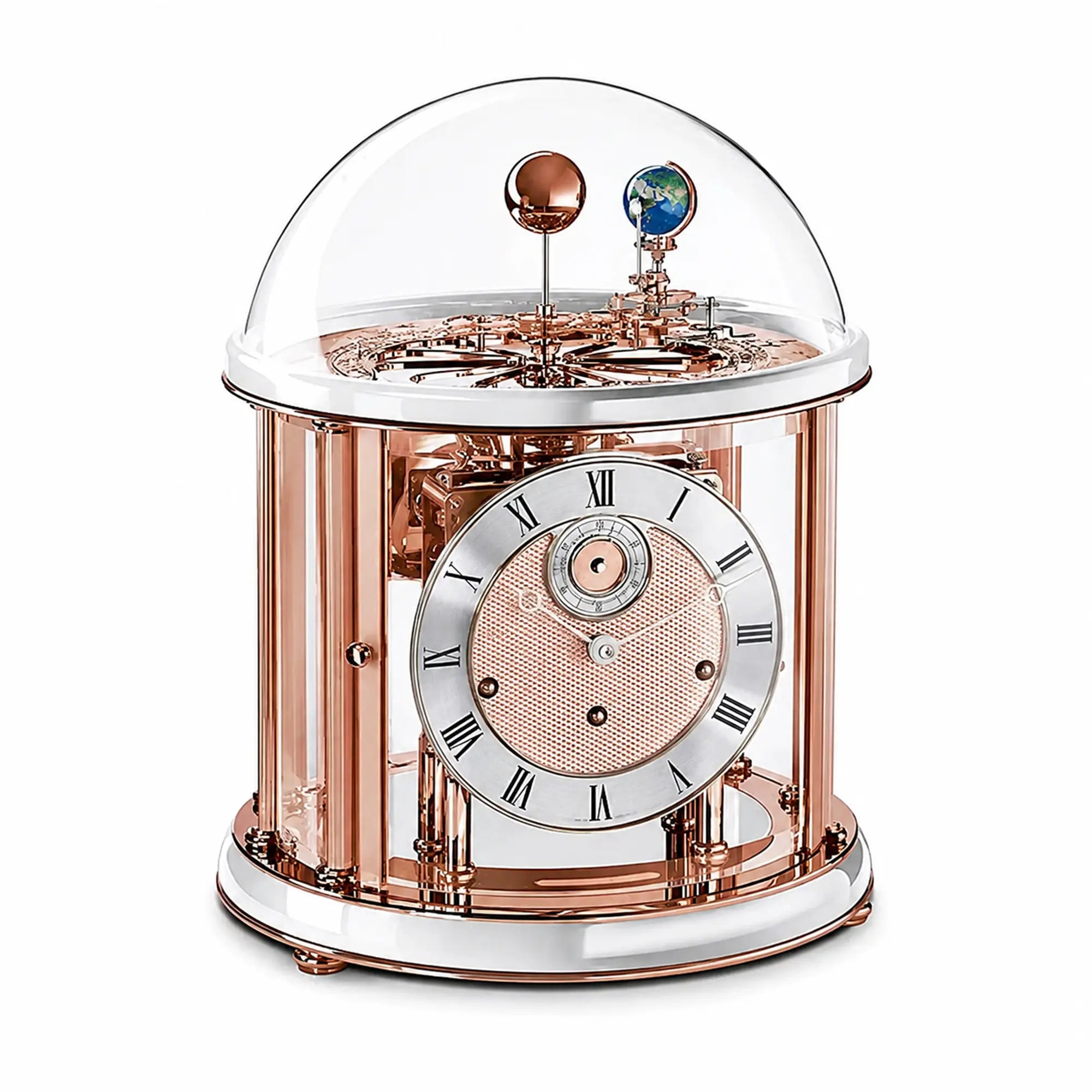 Hermle Table Clock 35x29x29 cm Metal • Exquisite Tellurium Function • With Westminster Chime