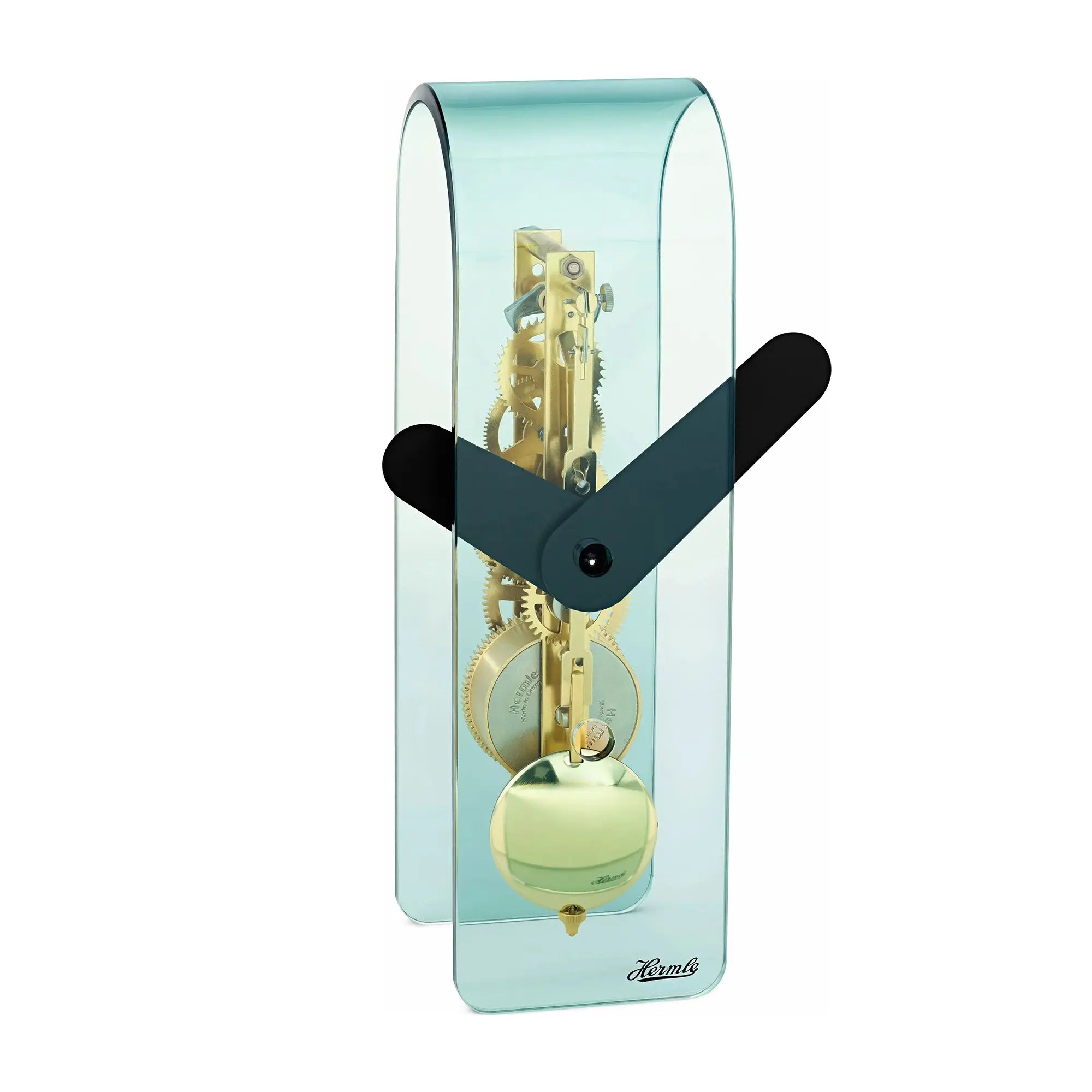 Hermle Table Clock 22.9x7x7.8 cm Acrylic • Visible Movement • Made in Germany