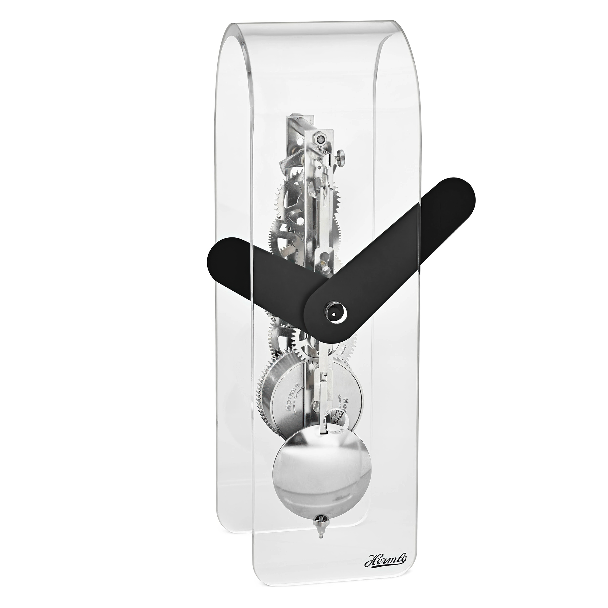 Hermle Table Clock 23x7x8 cm Acrylic • Modern Design • Precise Quartz Movement