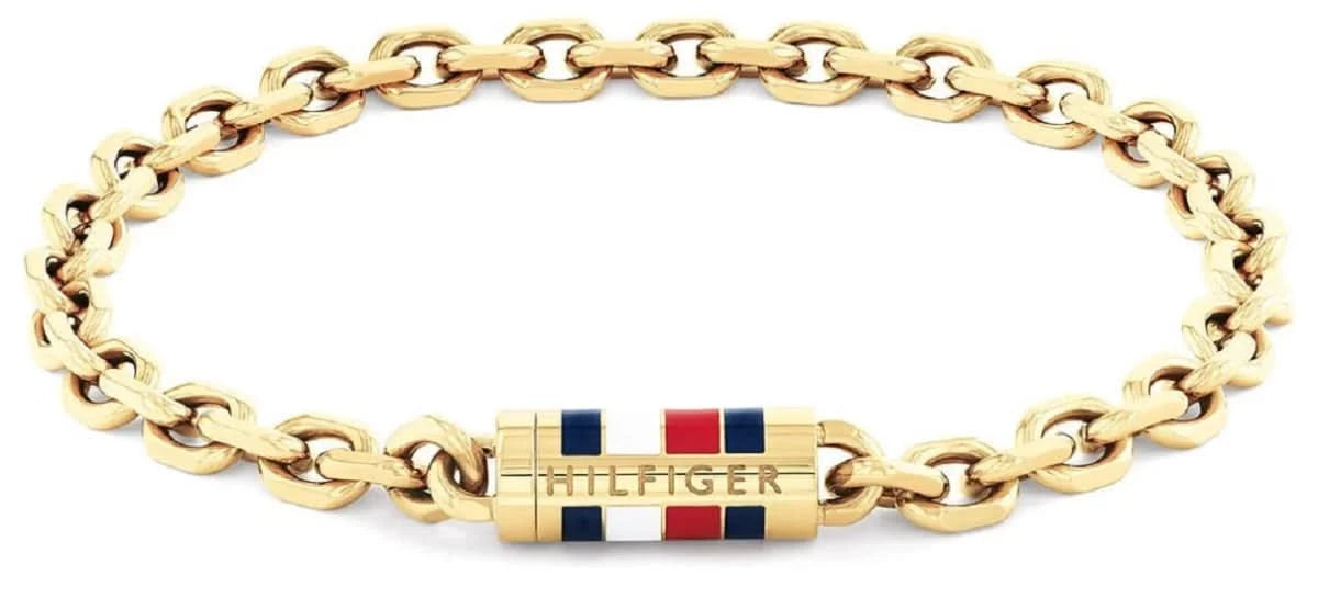 Tommy Hilfiger Men's Bruce Chain Bracelet Gold-tone Stainless Steel Magnetic Clasp