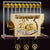 Clockwork of a grandfather clock with brass rollers and drum mechanism