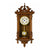 Wanduhr aus Nussbaumholz mit römischem Zifferblatt und Pendelwerk in Messingoptik