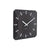 Quadratische schwarze Wanduhr mit weißen Indexstrichen und Kreuzzeigern