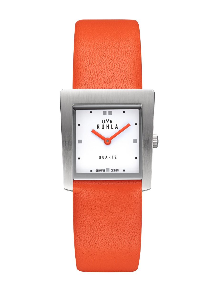 UMR Ruhla RUHLA-Style RS204652 Damen Armbanduhr • Miyota Quarzwerk • Oranges Lederband
