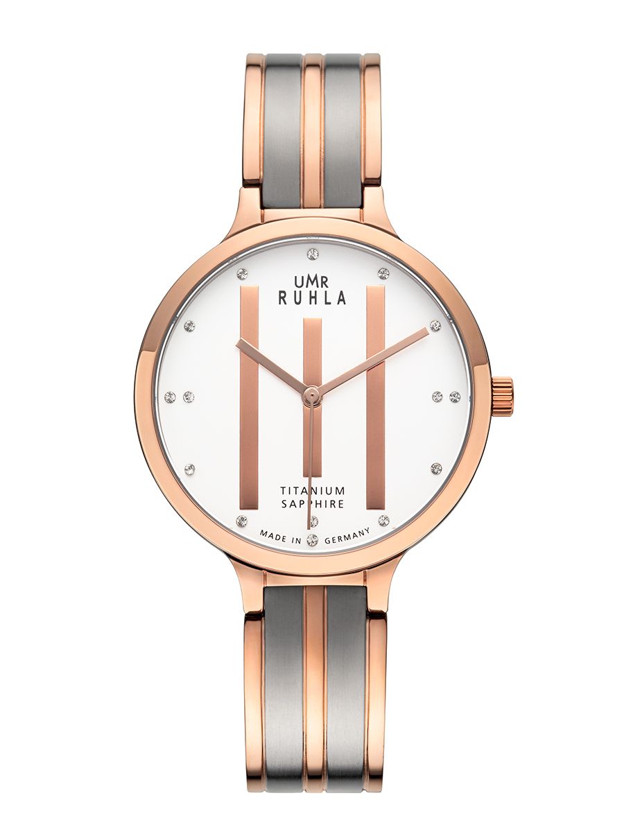 UMR Ruhla RUHLA-Style RS41303 Damen Armbanduhr Rosé • Saphirglas • Swarovski Steinchen