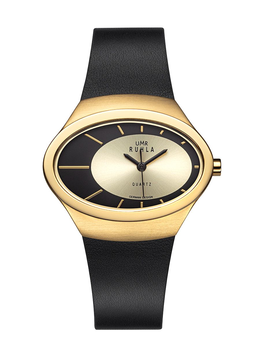 UMR Ruhla RUHLA-Style RS91334LB Damen Armbanduhr Schwarz/Gold • Miyota GL30 Quarzwerk • Mineralglas