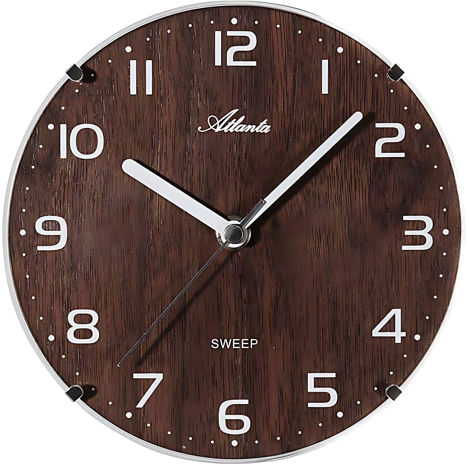 Atlanta Wall Clock 16 cm Ø Plastic • Silent Quartz Movement • Subtle Design