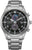 Citizen Sport Herrenuhr mit Chronograph, schwarzem Zifferblatt, Stahlband und Datumsanzeige