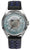 Colani 1372-3 Herrenuhr: silbernes Gehäuse, blaues Zifferblatt, Lederband schwarz mit blauen Nähten