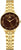 Danish Design Damenuhr mit goldfarbenem Edelstahlarmband und dunkelbraunem Zifferblatt