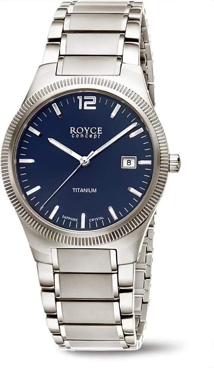 Boccia Herrenuhr mit blauem Zifferblatt und Metallarmband