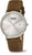 Boccia Herrenuhr mit braunem Lederarmband, rundem Titangehäuse und weißem Zifferblatt