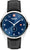Swiss Military Hanowa Herrenuhr mit blauem Zifferblatt und schwarzem Lederarmband